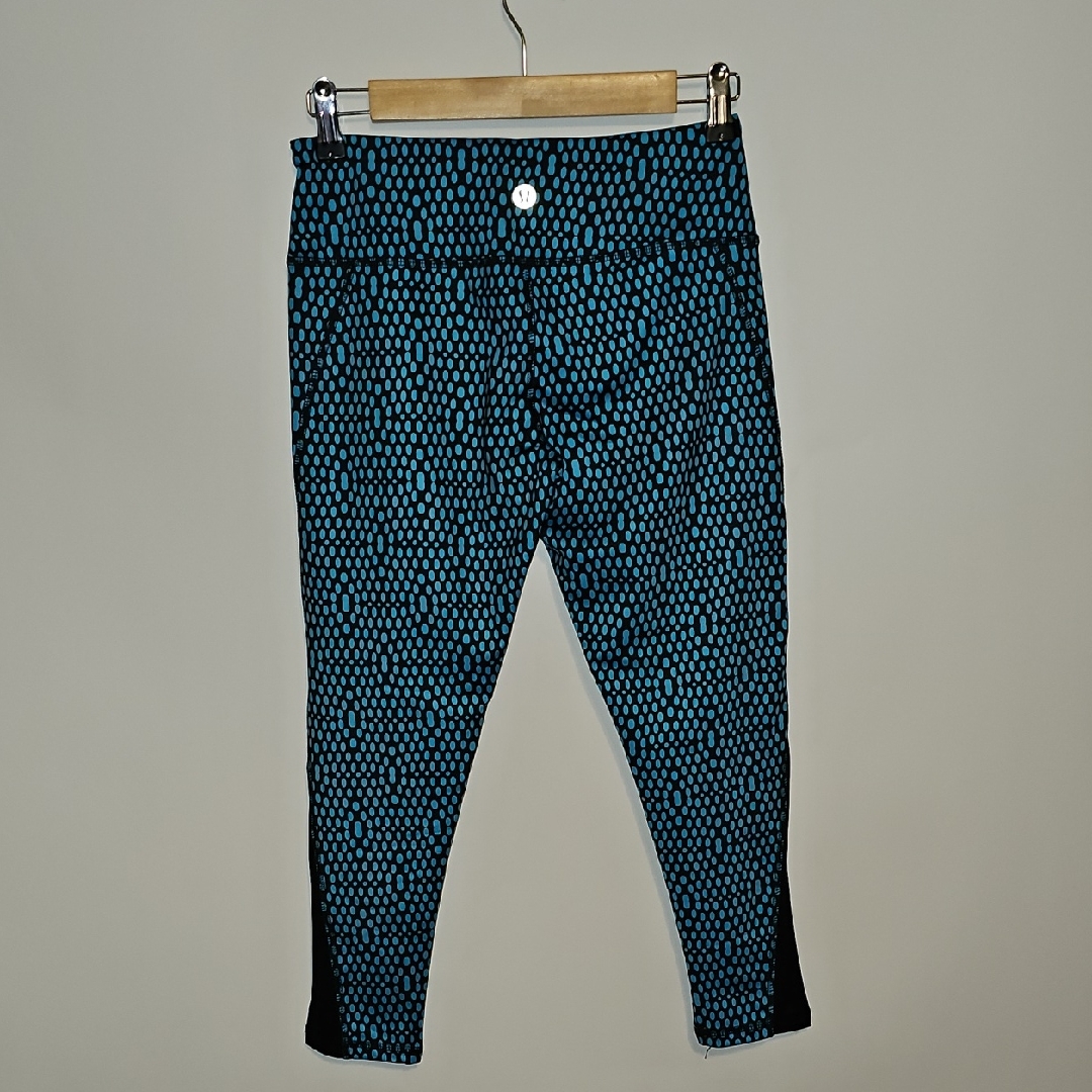 Lululemon Teal And Black Patterned Leggings Sz 6